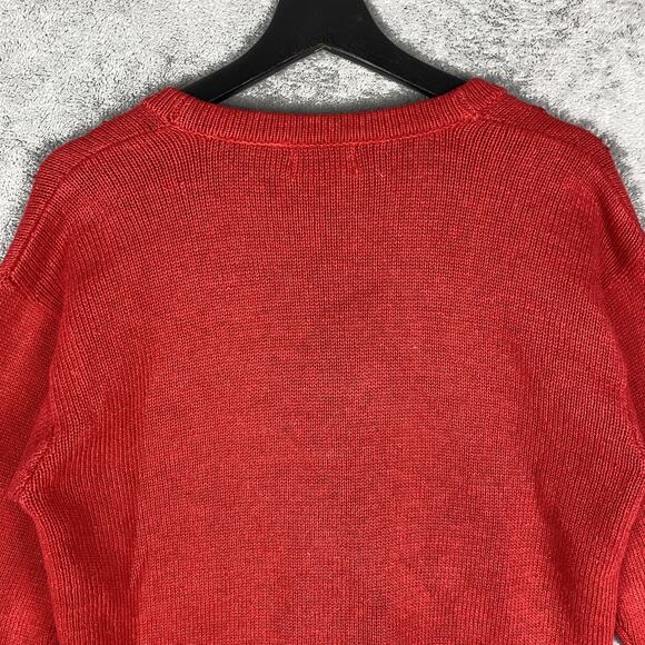 XXIst Cardigan Sweater Womens Small Red Beaded Floral Button Front Knit - Picture 7 of 16